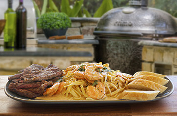 Shrimp and Steak Alfredo