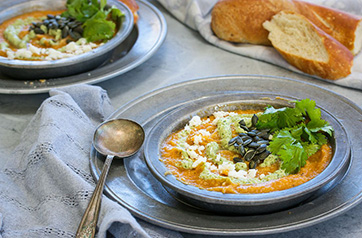 Smoked Butternut Squash with Poblano Cream