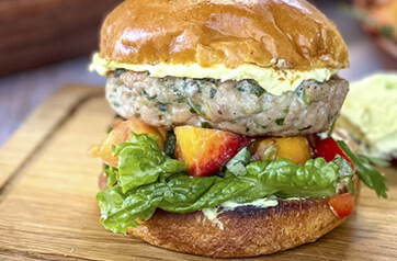 Peachy Chicken Burgers