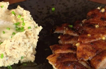 Roasted Orange Glaze Duck with Roasted Cauliflower Garlic Mash
