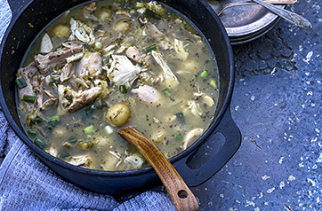 Salsa Verde Chicken Poblano Soup